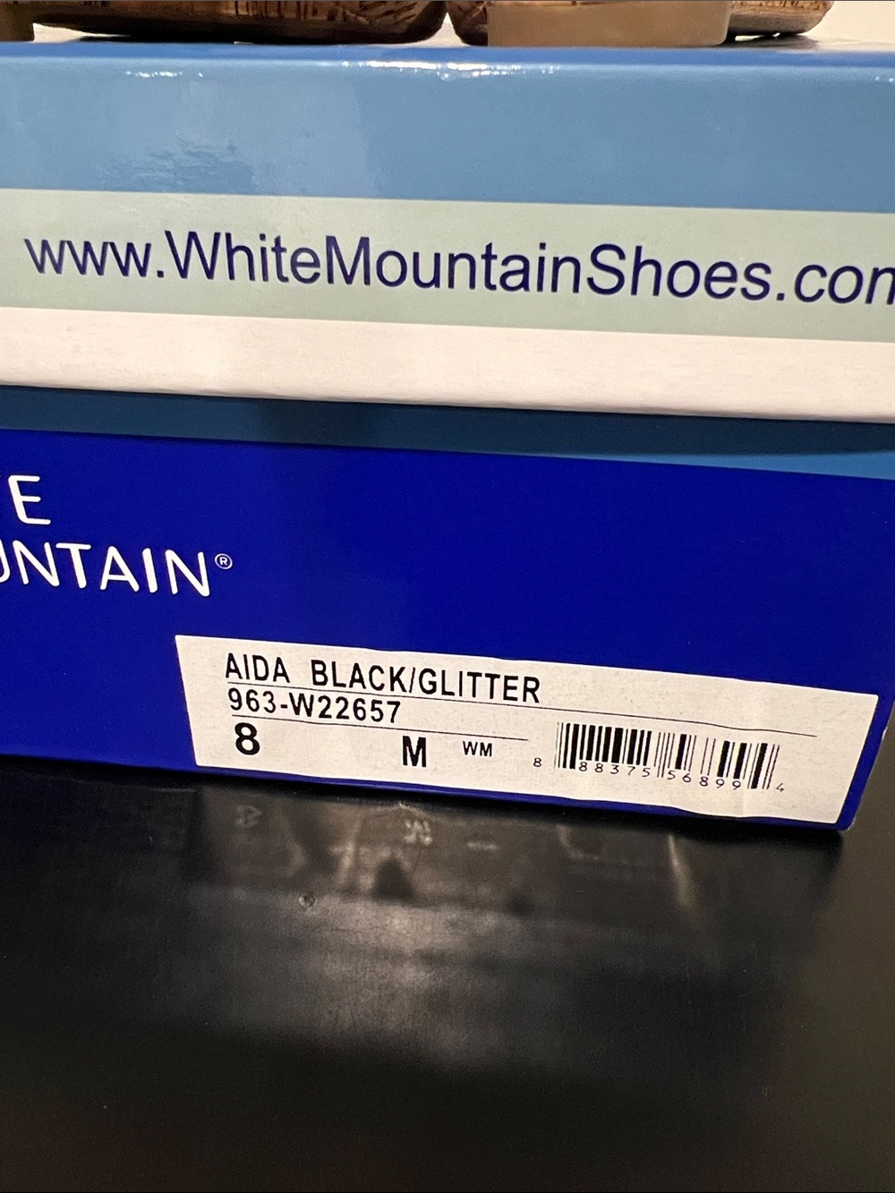 White Mountain Aida Black Glitter Wedge Thong Sandal Size 8 - Picture 7 of 13